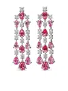 Anabela Chan 18kt White Gold Padparadscha Orchid Cascade Earrings In Silver