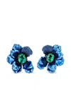 Anabela Chan 18kt White Gold Poppy Emerald And Sapphire Earrings In Blue