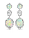 Anabela Chan 18kt White Gold Sky Opal Drop Earrings In Silver