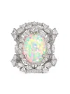 Anabela Chan 18kt White Gold Sky Opal Ocean Ring Set In Grey