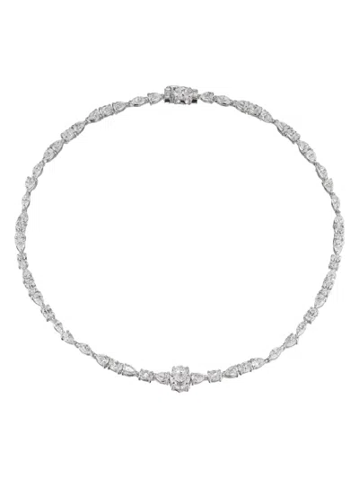 Anabela Chan 18kt White Gold Spectra Diamond Necklace In Silver