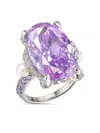 Anabela Chan 18kt White Gold Vermeil Lilac Mermaid Gemstone And Pearl Ring In Purple