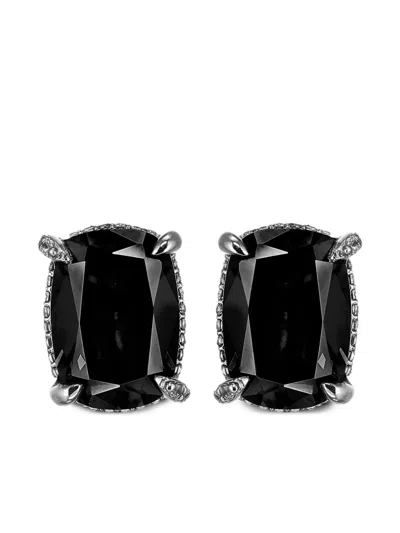 Anabela Chan 18kt White Gold Wing Diamond Earrings In Black