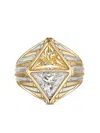 Anabela Chan 18kt Yellow And White Gold Diamond Signet Ring In Silver