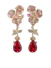 Anabela Chan 18kt Yellow And White Gold Multi-stone Drop Earrings In Red