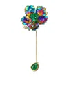 Anabela Chan 18kt Yellow Gold Bloom Emerald Pin In Green