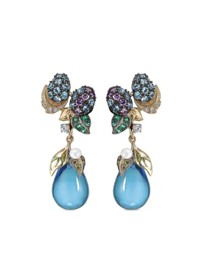 Anabela Chan 18kt Yellow Gold Blueberry Gemstone Earrings