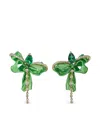 Anabela Chan 18kt Yellow Gold Cupid's Bow Emerald Earrings In Green