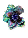 Anabela Chan 18kt Yellow Gold Poppy Topaz And Sapphire Pin In Green