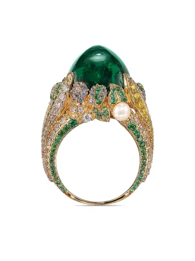 Anabela Chan 18kt Yellow Gold Vermeil Emerald Sugarloaf Berry Gemstone Ring
