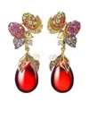 Anabela Chan 18kt Yellow Gold Vermeil Goldenberry Multi-stone Earrings In Red