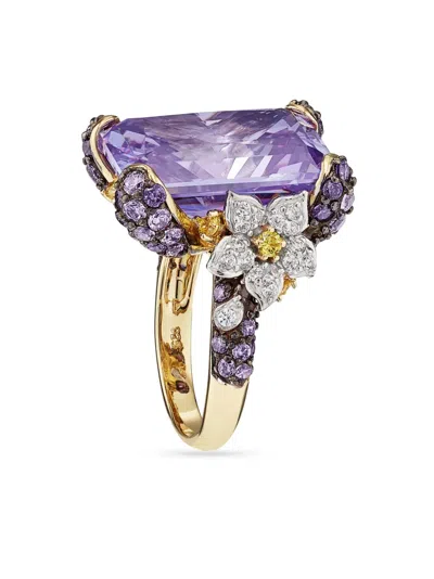 Anabela Chan 18kt Yellow Gold Vermeil Lilac Cinderella Gemstone Ring In Purple