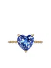 Anabela Chan 9k Yellow Gold Mini Blue Sapphire Heart Ring In Gold