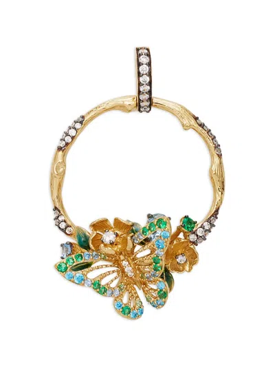 Anabela Chan Aqua Orchard Hoop Multi-stone Pendant In Gold