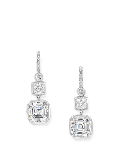 Anabela Chan Asscher Diamond Pendant Hoop Earrings In Pattern