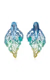 Anabela Chan 18kt White Gold Aurora Titan Sapphire Earrings In Blue