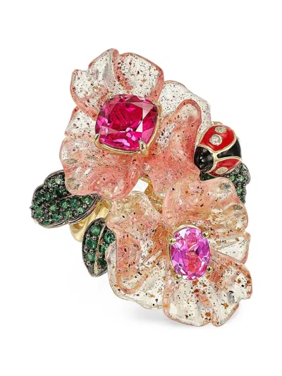 Anabela Chan Beetroot Ruby And Sapphire Ring In Multi