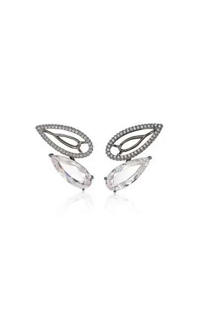 Anabela Chan Black Rhodium Vermeil Diamond Illusion Promise Studs In Metallic