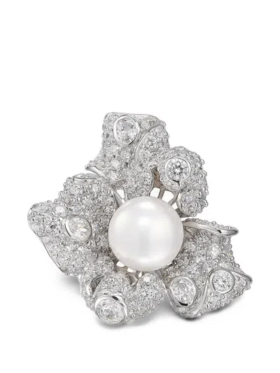 Anabela Chan Blossom Pearl Ring In Silver