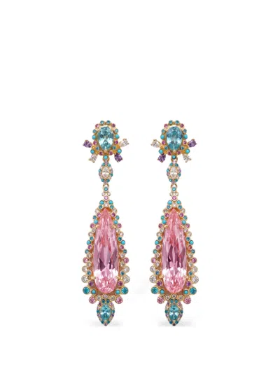 Anabela Chan Blush Tigerlily Multi-stones Earrings In Pink