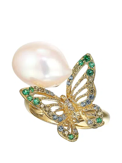 Anabela Chan Butterfly Multi-stone Ring In Gold