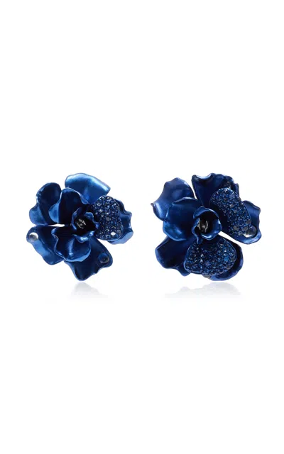 Anabela Chan Camelia Aluminum Sapphire; Topaz Earrings In Blue
