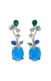 Anabela Chan Carnivora 18k White Gold Opal Earrings In Blue