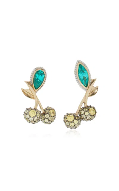 Anabela Chan Cherry 18k Yellow Gold Vermeil Tourmaline; Sapphire; And Diamond Earrings