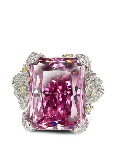 Anabela Chan Cinderella Sapphire Floral-embellished Ring In Silver