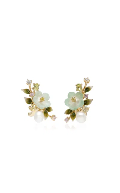 Anabela Chan Citrus Primrose Vine Earrings In Multi