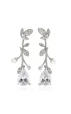 Anabela Chan Citrus Vine 18k White Gold; Rhodium Vermeil Diamond Earrings In White