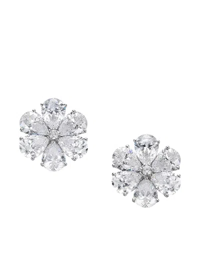 Anabela Chan Diamond Flower Earrings In Metallic