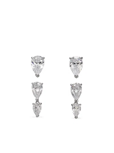 Anabela Chan Diamond Pear Drop Earrings In Silver