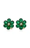 Anabela Chan Emerald Marguerite Daisy 18k Yellow Gold Multi-stone Earrings