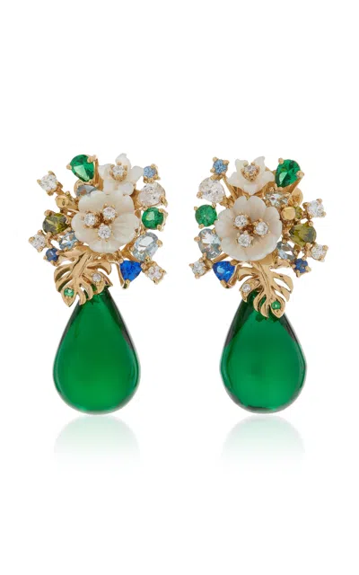 Anabela Chan Emerald Paradise 18k Yellow Gold Multi-stone Earrings
