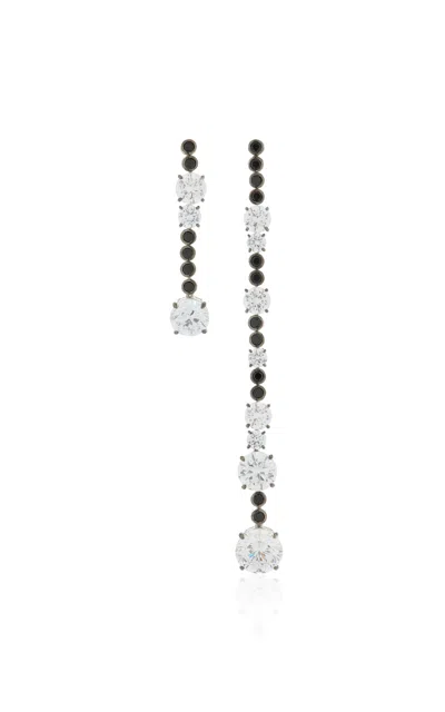 Anabela Chan Garden & Time Morse Code 18k White Gold Diamond Earrings