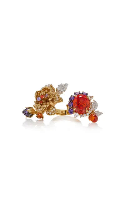 Anabela Chan Imperial Delphinium 18k Gold Vermeil Sapphire; Amethyst; And Diamond Ring In Multi