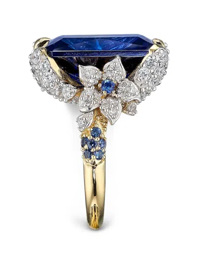 Anabela Chan Kashmir Cinderella Diamond And Sapphire Ring In Yellow