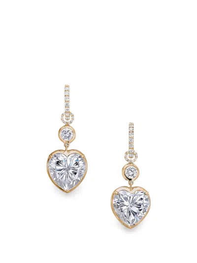 Anabela Chan Large Heart Diamond Hoop Earrings In Gold