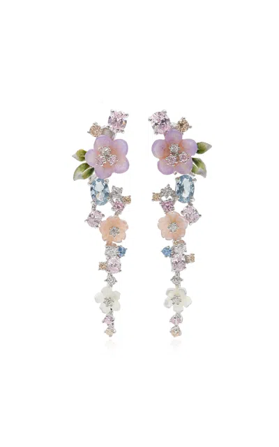 Anabela Chan Lavender Primrose Vine Earrings In Multi