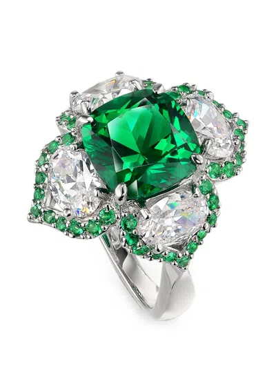 Anabela Chan Lotus Emerald Ring In Green