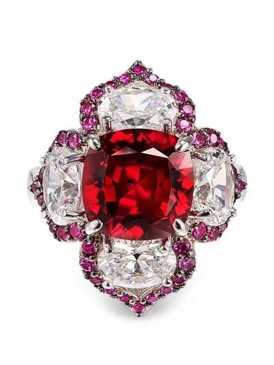Anabela Chan Lotus Ruby Ring In Pattern