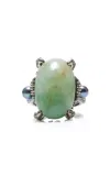 Anabela Chan Love And Pain 18k White Gold Jade Matrix Ring In Green