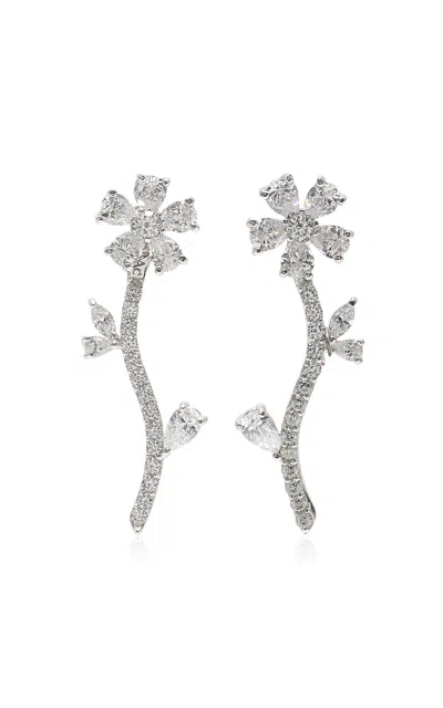 Anabela Chan Marguerite 18k White Gold Diamond Earrings In White