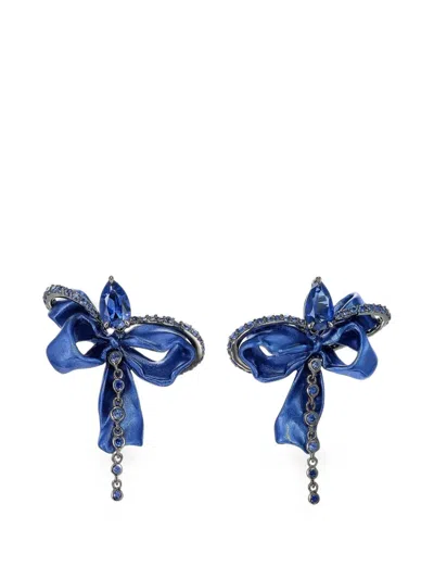 Anabela Chan Midnight Cupid's Bow Earrings In Blue