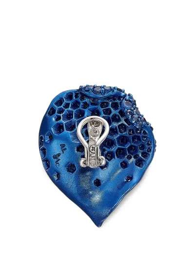 Anabela Chan Midnight Rosa Petal Earrings In Blue