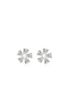 Anabela Chan Mini Marguerite 18k White Gold Diamond Earrings In Metallic