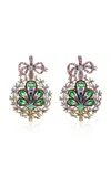 ANABELA CHAN MIRAGE PEACOCK 18K GOLD; BLACKENED RHODIUM MULTI-GEM EARRINGS