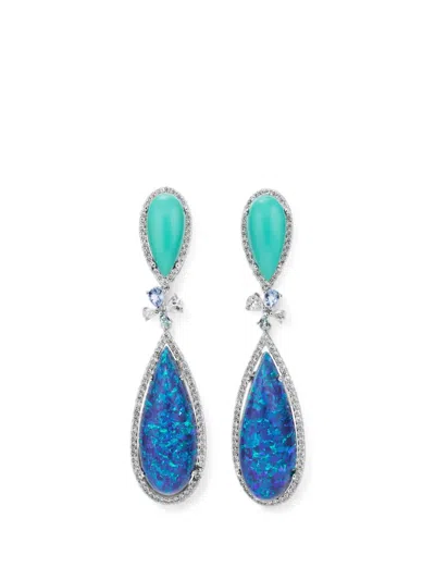Anabela Chan Opal Papillon Multi-stones Earrings In Blue