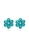 Anabela Chan Paraiba Marguerite Daisy 18k White Gold Diamond And Tourmaline Earrings